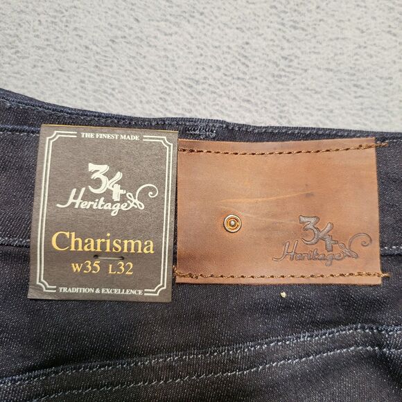 NWT 34 Heritage Jeans Mens 34x32 Charisma Straight Leg Dark Wash Stretch - Picture 6 of 11